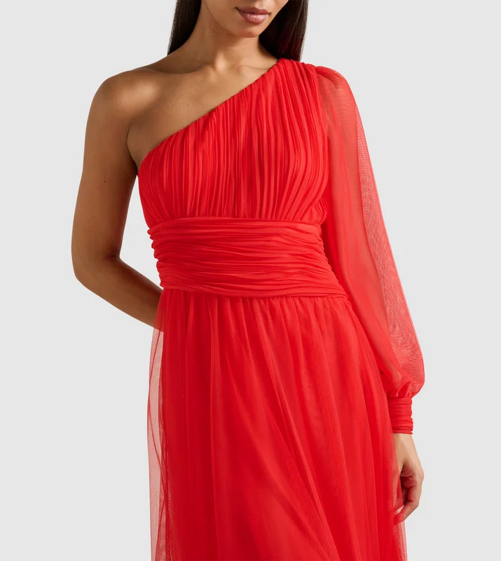 forever new  JENNIFER One Shoulder Tulle Maxi Dress for Women | Best Price UAE